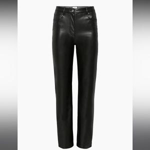 Aritzia Wilfred Melina Vegan Leather Pant in Black Size 10